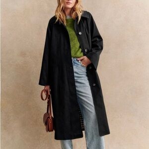 Sézane Clyde Trench Coat Black 38